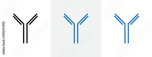 Antibody icon Outline sign symbol set