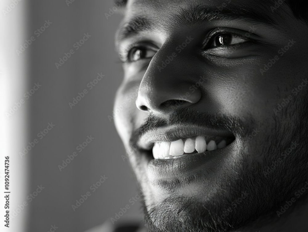 Fototapeta premium Smiling Bearded Man's Portrait