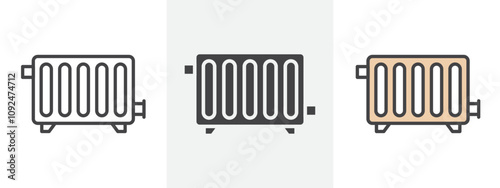 Conditioner heater icon Outline sign symbol set