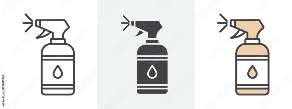 Spray bottle icon Outline sign symbol set Spray bottle icon Outline sign symbol set