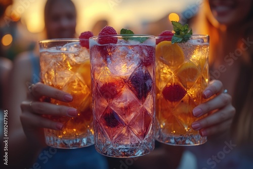 The Concept of Friends Having Fun Together Toasting at a Party photo