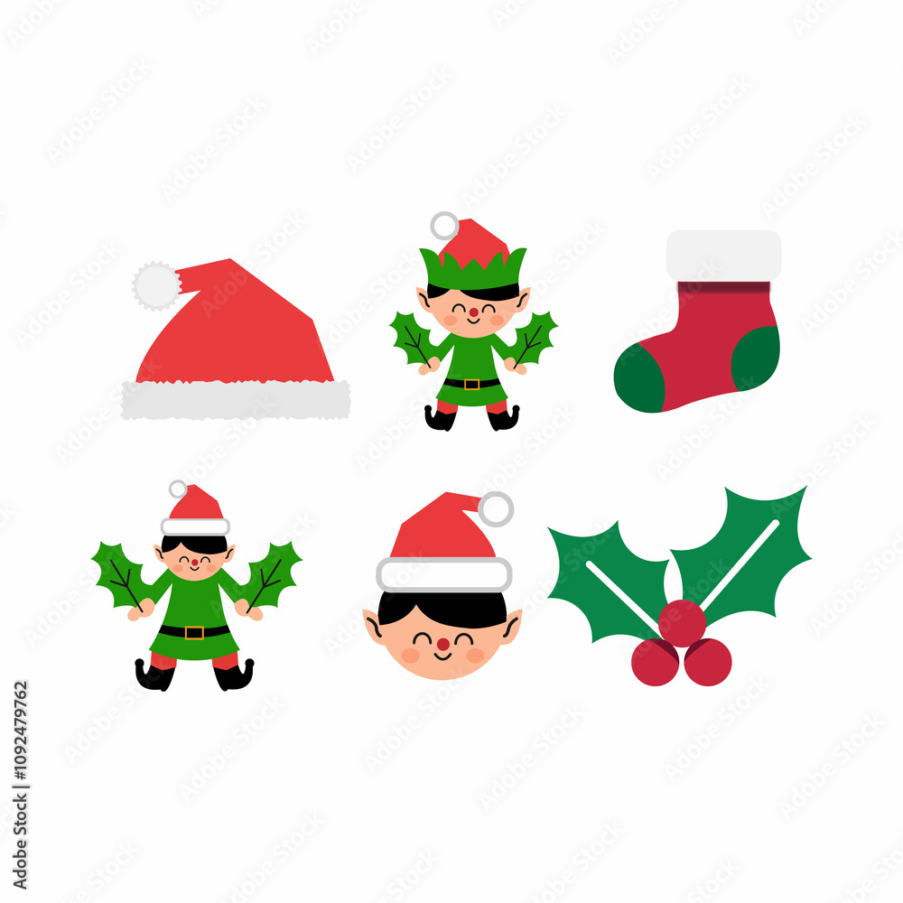 Fototapeta premium santa claus icon set