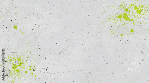 Light grey concrete surface with bold lime green accents for modern design photo