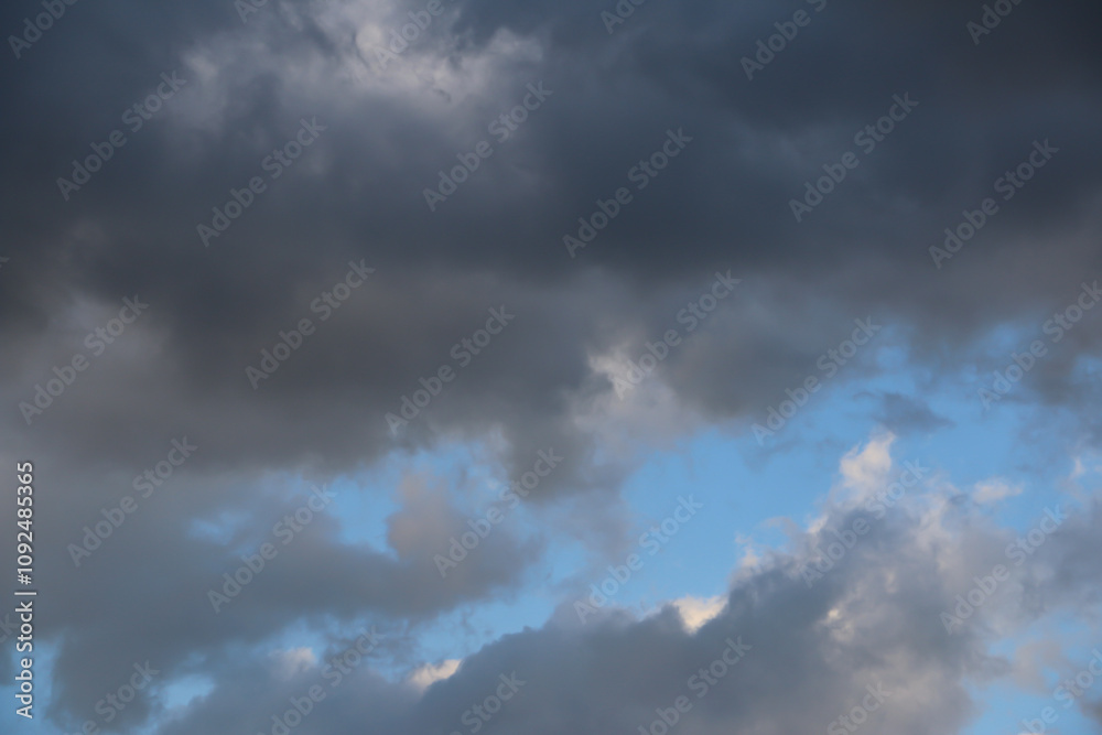 Obraz premium clouds in the sky, Background of dark clouds, Dramatic black rain clouds, Dramatic dark blue cloudy sky, Dark clouds, sky