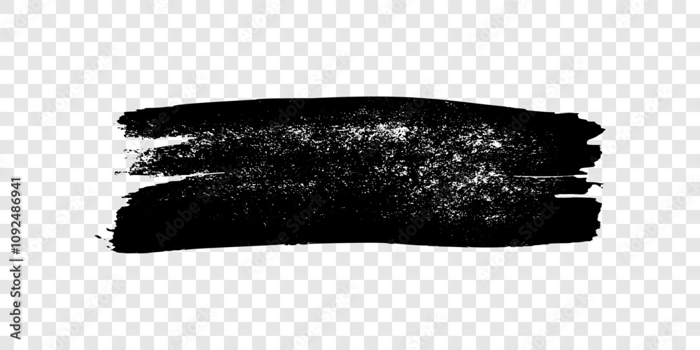 Fototapeta premium Black brush stroke on transparent background