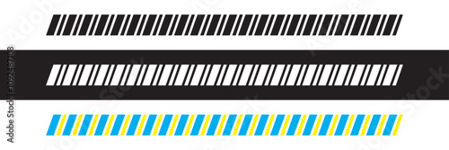 Slash line border. Diagonal parallel lines divider strip.  Slash divider.  Tilt strip geometric abstract border. isolated on white and black background. vector illustration. EPS 10