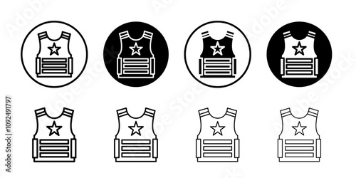 Bulletproof vest icon linear logo isolated