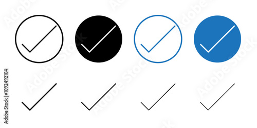 Checkmark Icon linear logo isolated
