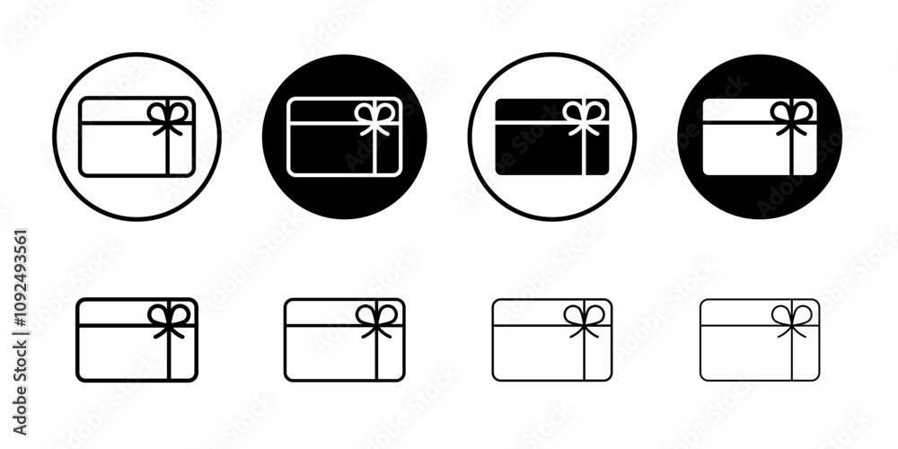Gift card icon linear logo isolated