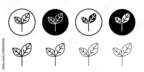 Leaf icon linear logo isolated