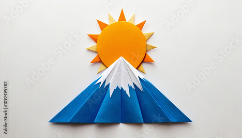 富士山　初日の出　お正月　折り紙　ai生成画像