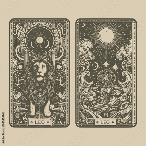 vintage leo ouija playing card tattoo