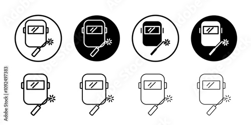 Welding icon linear logo isolated