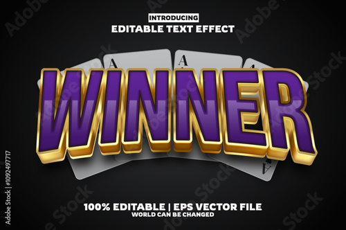 Winner new editable text effect in modern trend style