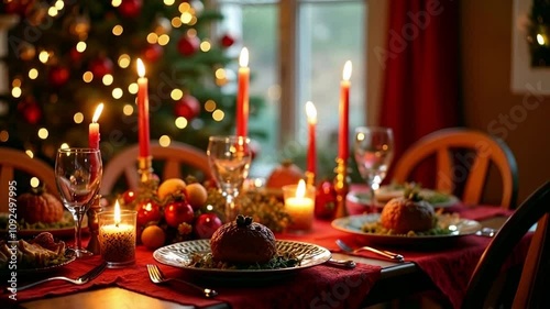 A beautiful Christmas table setting