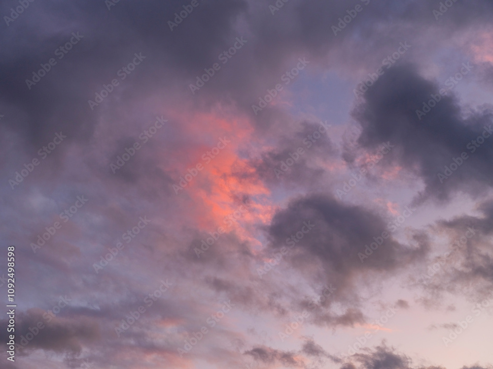 Fototapeta premium colorful and dramatic summer sunset clouds