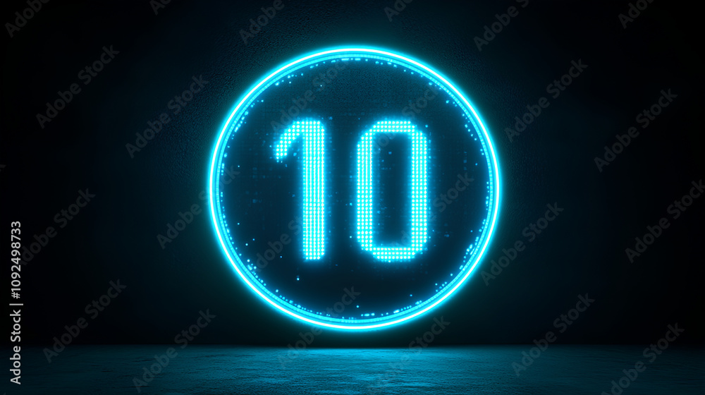 futuristic digital clock light effect. A glowing silhouette of a clock representing time. Background laser blue neon clock futuristic digital clock light effect. A glowing silhouette of a clock representing time. Background laser blue neon clock