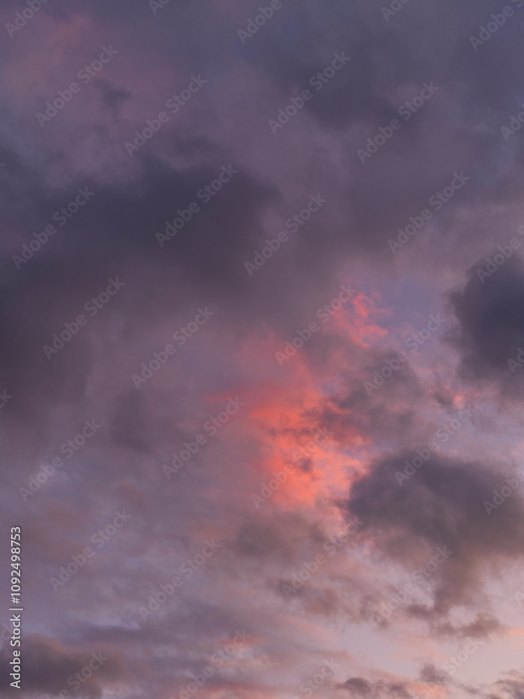 Fototapeta premium colorful and dramatic summer sunset clouds