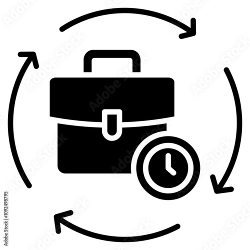 Flexible Work Hours  Icon Element For Design
