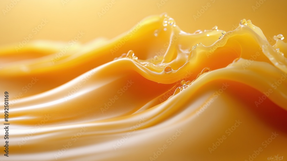 Fluid orange waves with droplets. Fluid orange waves with droplets.