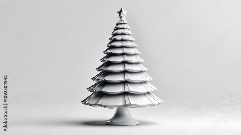 Fototapeta premium christmas tree made of paper