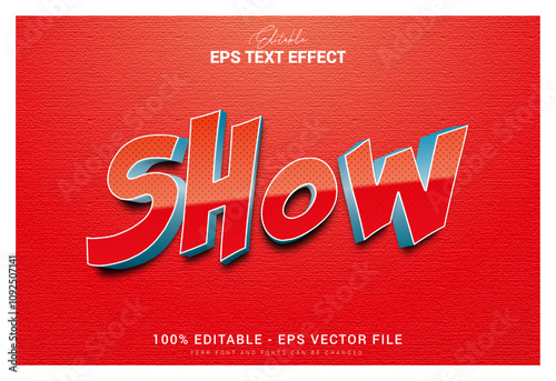 Show 3d text effect file editeble