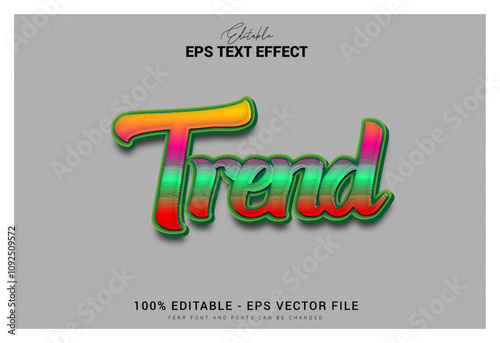 Trend 3d text effect file editeble