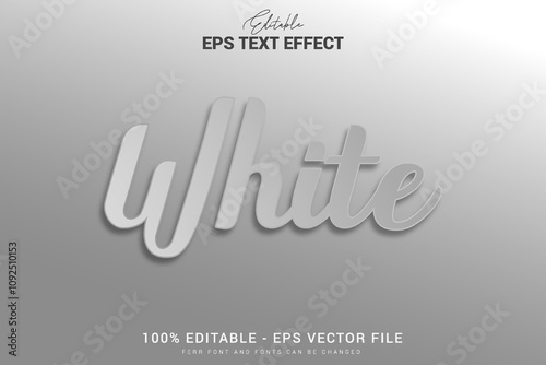 White 3d text effect file editeble