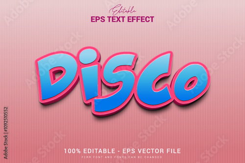 Disco 3d text effect file editeble