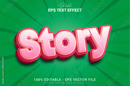 Story 3d text effect file editeble