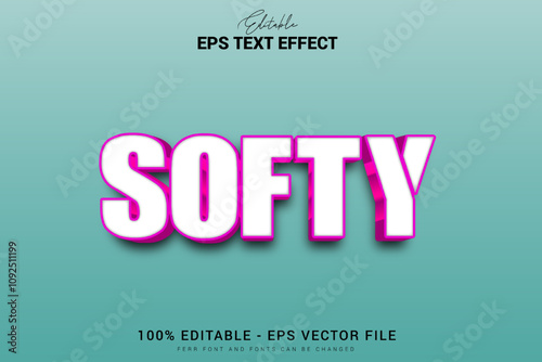 Softy 3d text effect file editeble