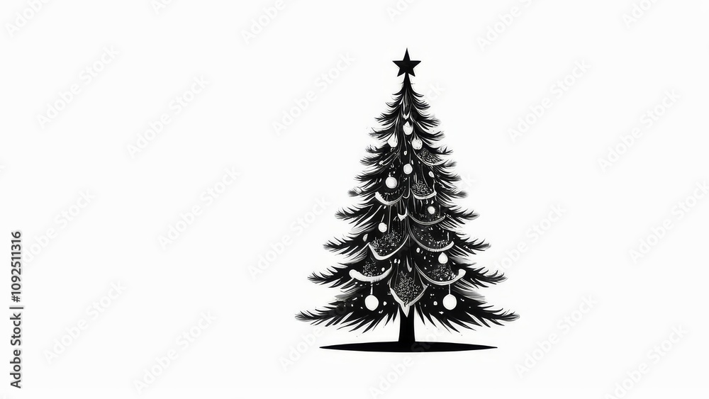 Obraz premium christmas tree isolated on white background