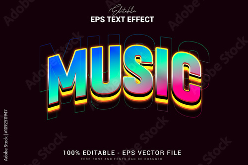 Music 3d text effect file editeble
