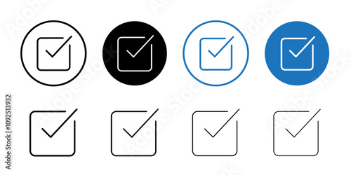Check mark icon linear logo isolated