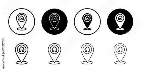 Home location icon linear logo isolated