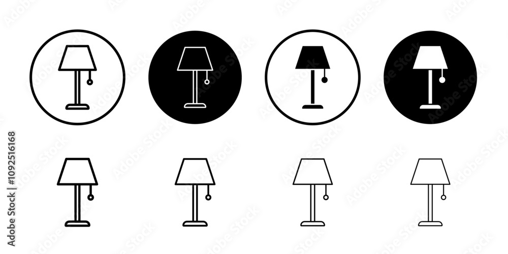 Lamp icon linear logo isolated Lamp icon linear logo isolated