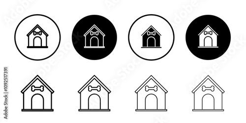 Pet house icon linear logo isolated
