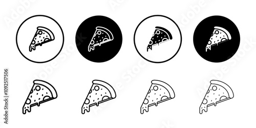 Pizza icon linear logo isolated