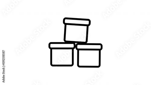 Animated stock package line icon on transparent background, ecommerce animation, 4k video motion graphic with alpha channel, use for web design, mobile apps, ui design
