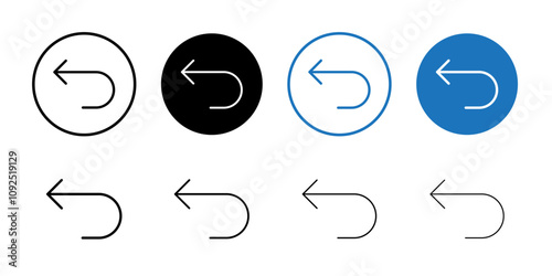 Undo icon linear logo isolated