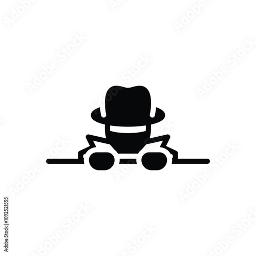 Black solid icon for hidden