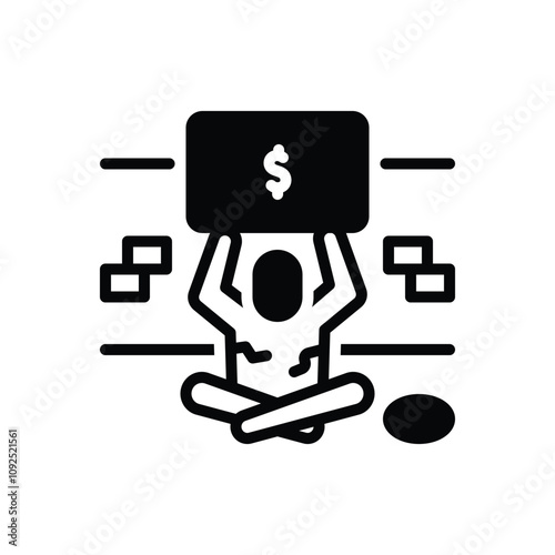 Black solid icon for hungry money