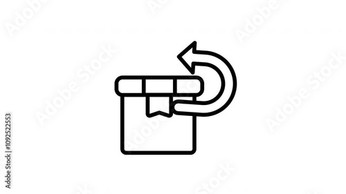 Animated package return line icon on transparent background, ecommerce animation, 4k video motion graphic with alpha channel, use for web design, mobile apps, ui design