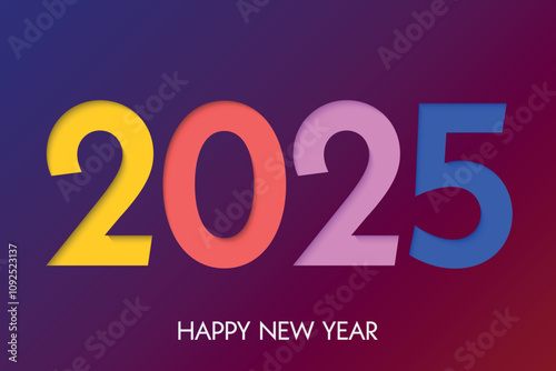 2025 New Year background. Festive design template