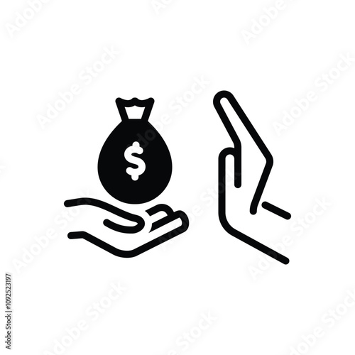 Black solid icon for anti corruption