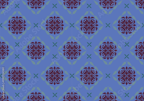 damask flora seamless pattern design for fabric curtain wallpaper mattresses carpet floor bed sheet bolster pillow blanket ceramic tile background wrapping ornament