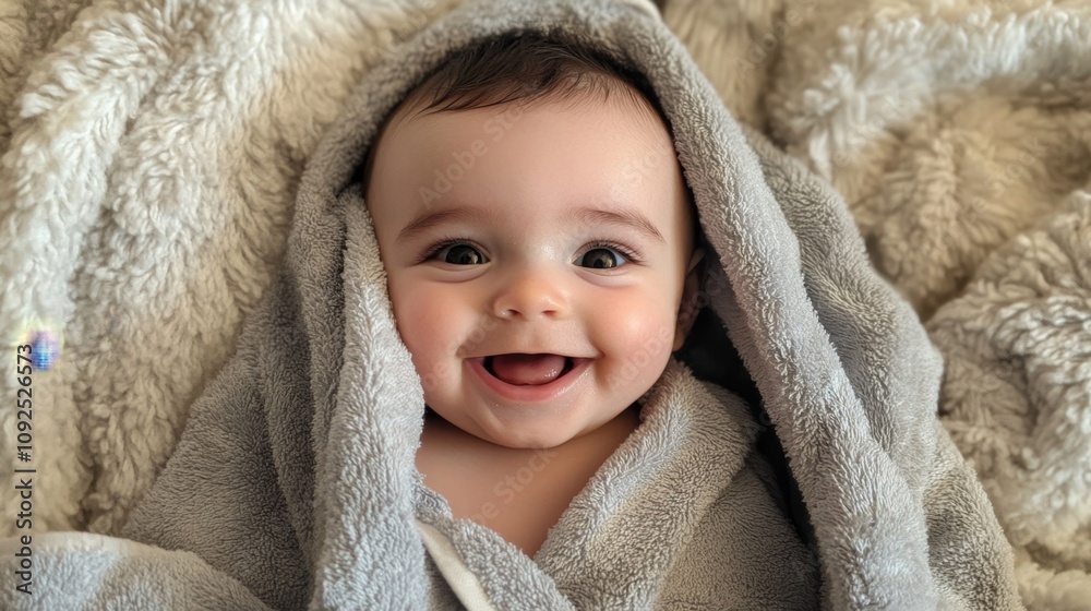Baby's Radiant Smile - A Moment of Pure Joy Baby's Radiant Smile - A Moment of Pure Joy