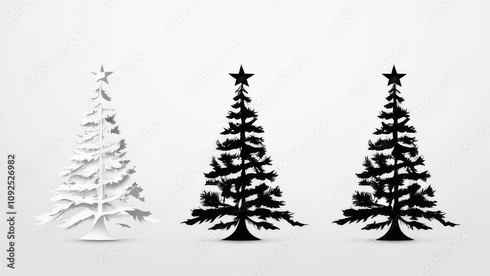 Fototapeta premium christmas tree set