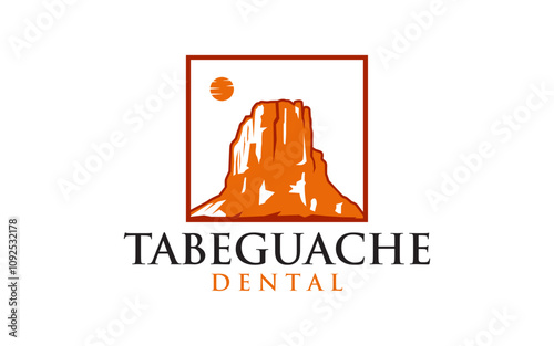 Mountain Tabeguache peak  logo design vector silhouette illustration