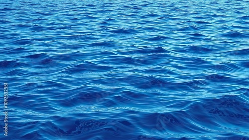 Endless blue waters with wavy patterns creating a hypnotic effect, fluidity, texture